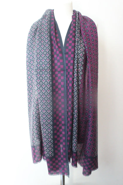 Block purple navy Scarf
