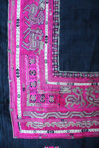 Huaxi indigo pink embroidery