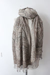 Woolen off white boho Scarf
