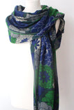 Blossom 01 TD green royal blue Scarf
