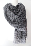 Autumn leaf black white Scarf - Shirdak