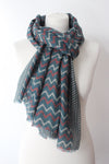Zig Zag TD pink petrol sjaal