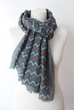 Zig Zag TD pink petrol sjaal