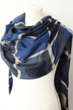 Cube blue grey Scarf - Shirdak