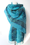 Woolen turquoise scarf