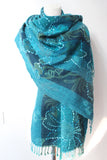 Woolen turquoise scarf