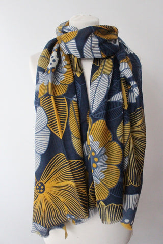 Flower white yellow Scarf