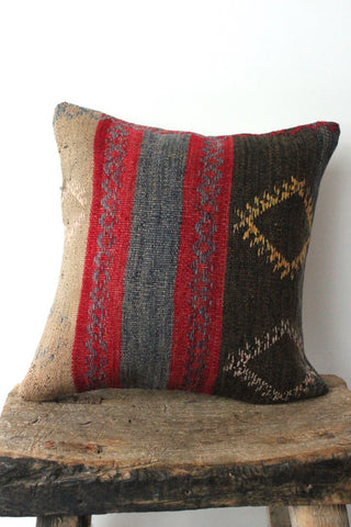 Kilim 40cm x 40cm stripes cushion