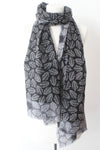Autumn leaf black white Scarf - Shirdak