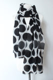 Dot black white Scarf - Shirdak
