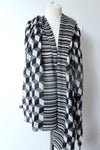 Escher black white scarf