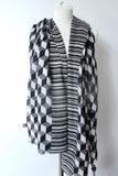 Escher black white scarf
