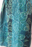Woolen turquoise leaf scarf