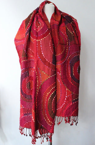 Woolen circle red Scarf