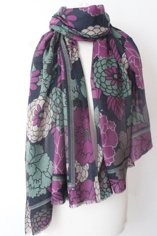 Leaf TD roze / grijze sjaal