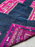 Huaxi indigo pink embroidery