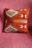 Kilim 40 cm x 40 cm Orange Cushion