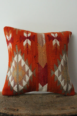 Kilim 40 cm x 40 cm Orange Cushion
