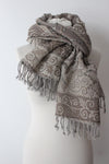 Woolen off white boho Scarf