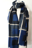 Cube blue grey Scarf - Shirdak