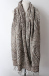 Woolen off white boho Scarf