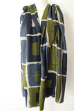 Cube navy olive green denim Scarf - Shirdak