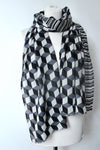 Escher black white scarf