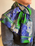 Blossom 01 TD green royal blue Scarf