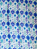 Silk Blue block print scarf