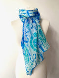 Silk Ikat Blockprint Scarf - Shirdak