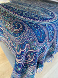 Blue Cashmere Plaid Scarf