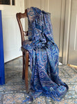 Blue Cashmere Plaid Scarf