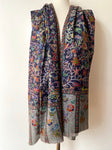 Thin embroidered denim Scarf