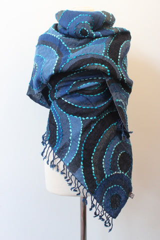 Woolen Blue circle Scarf