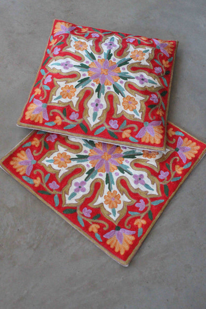 Crewel 40cm x 40cm Oriental Cushion