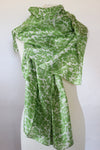 Silk Chrysant Green Scarf - Shirdak